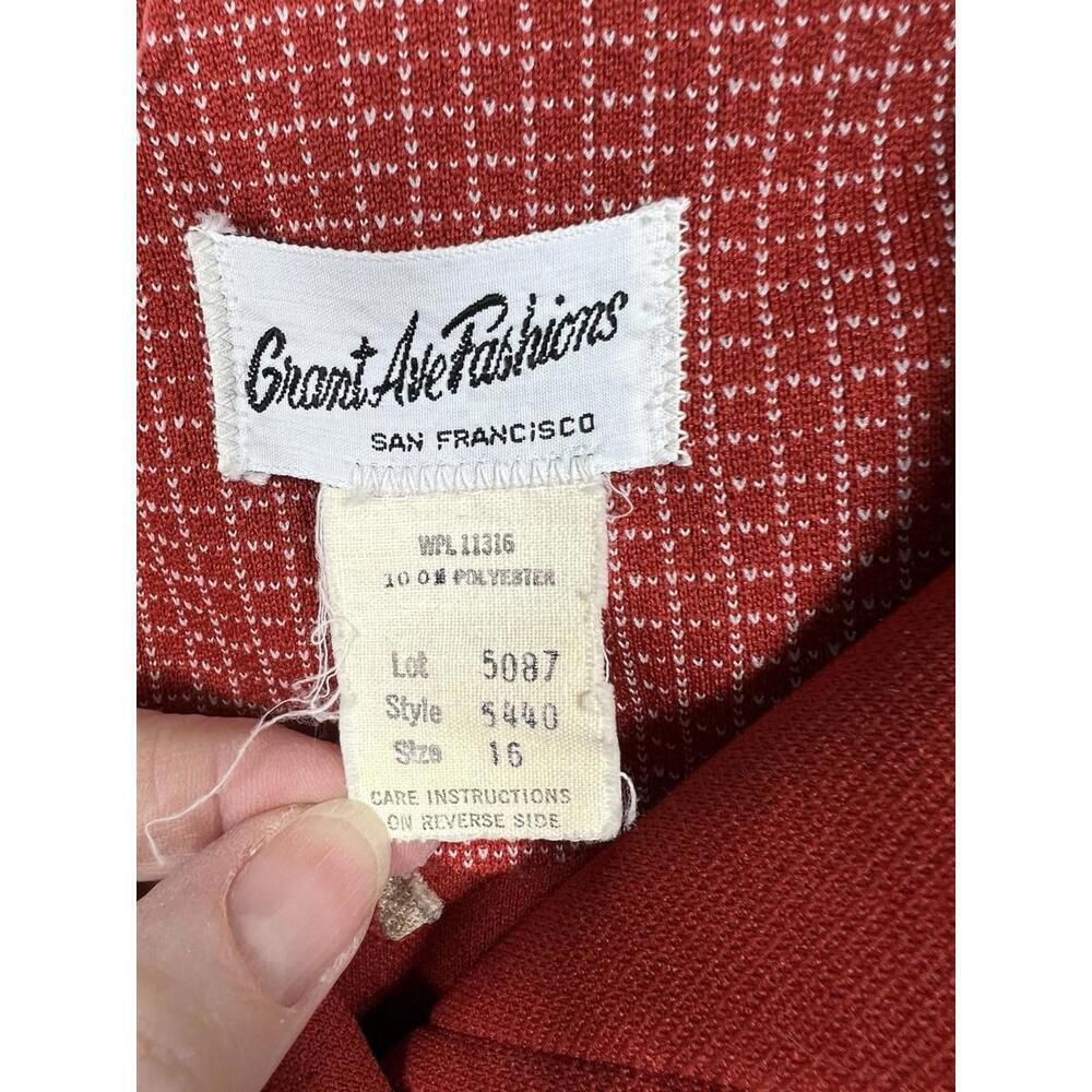Vintage Grant Ave Fashions Jumper Western Shirt Red Sz 16 Rodeo 70s Women Mod - Picture 5 of 9